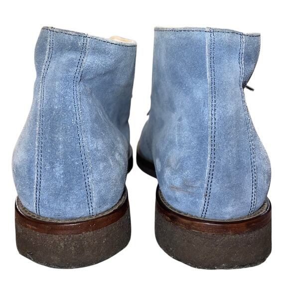 Chukka Boots Blue Suede Italian Leather Gumshoe Sole - Picture 5 of 11